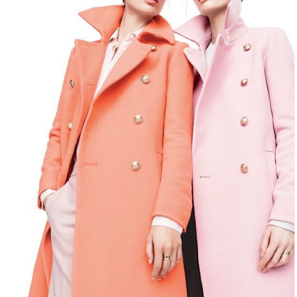 *IN SEARCH OF* Women's Double-Breasted Coat - Orange and Pink